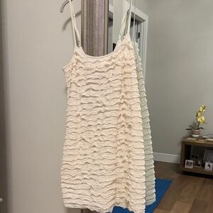Free People Ivory Ruffled Mini Dress